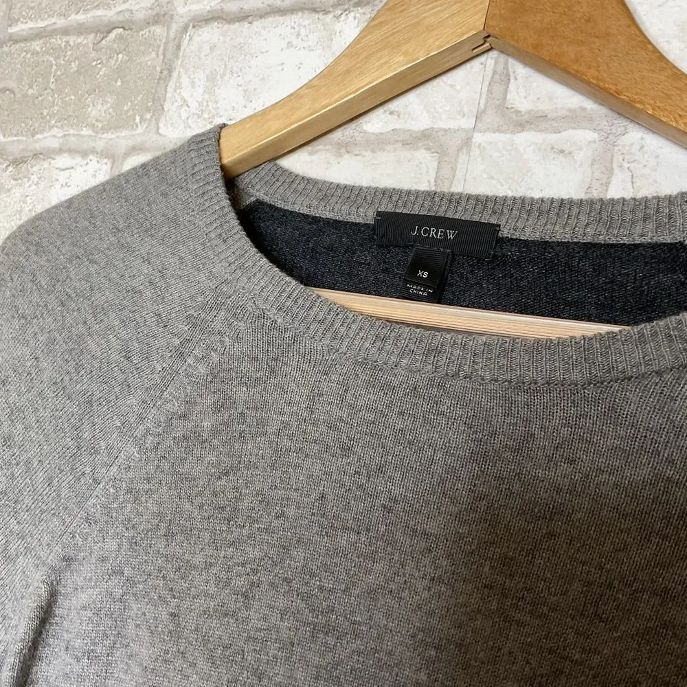 J. Crew Gray Wool & Rabbit Hair Blend Crewneck Sweater Size XS